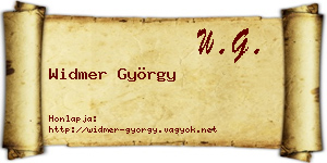 Widmer György névjegykártya