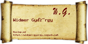 Widmer György névjegykártya